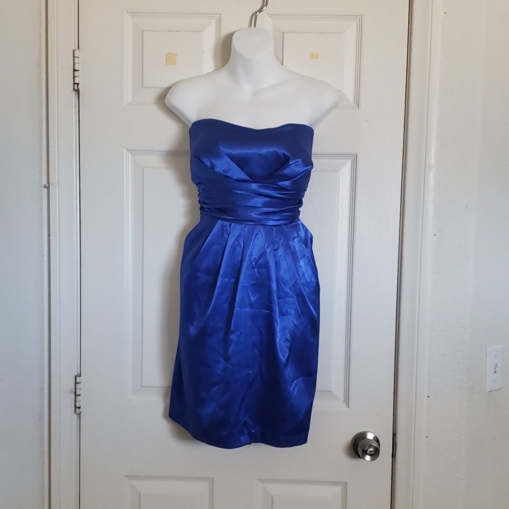 Blue silk dress.  Size 1XL